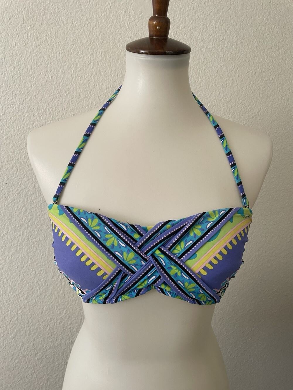 Trina Turk Swim Bandeau Bikini Top Shangri La Floral Beach Summer Pool